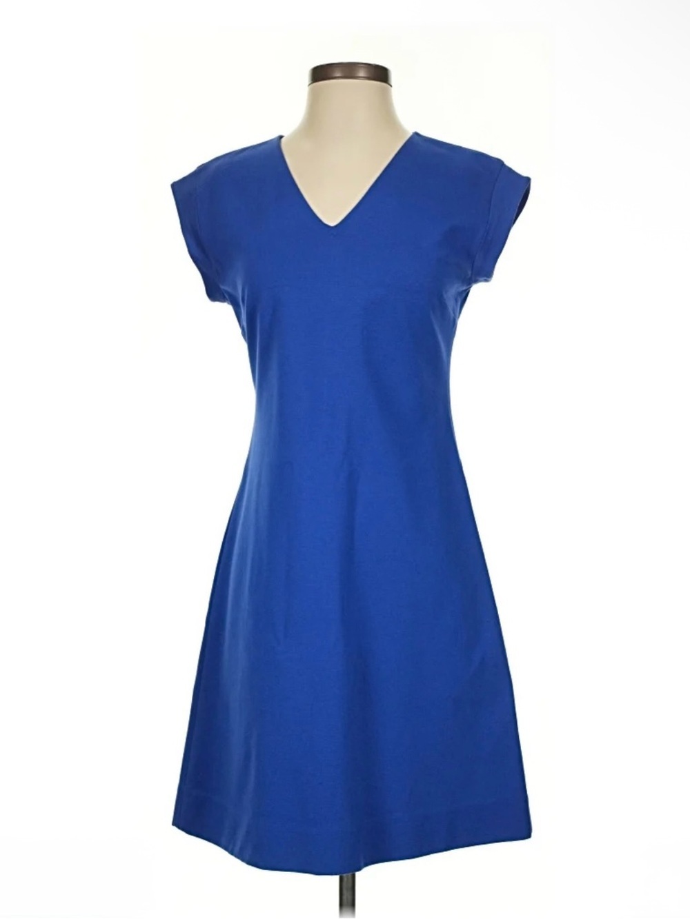 Kate Spade New York Blue Knit Sheath Dress 6 V Neck Cap Sleeve Office Cocktail